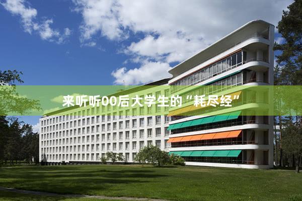 来听听00后大学生的“耗尽经”